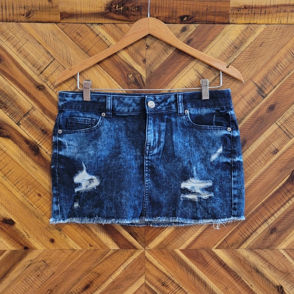 distressed denim mini skirt by Tokyo Darling sz 8
